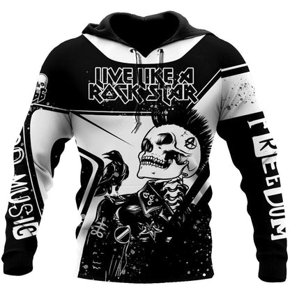 Skull Rock Hoodie For Men And Women
