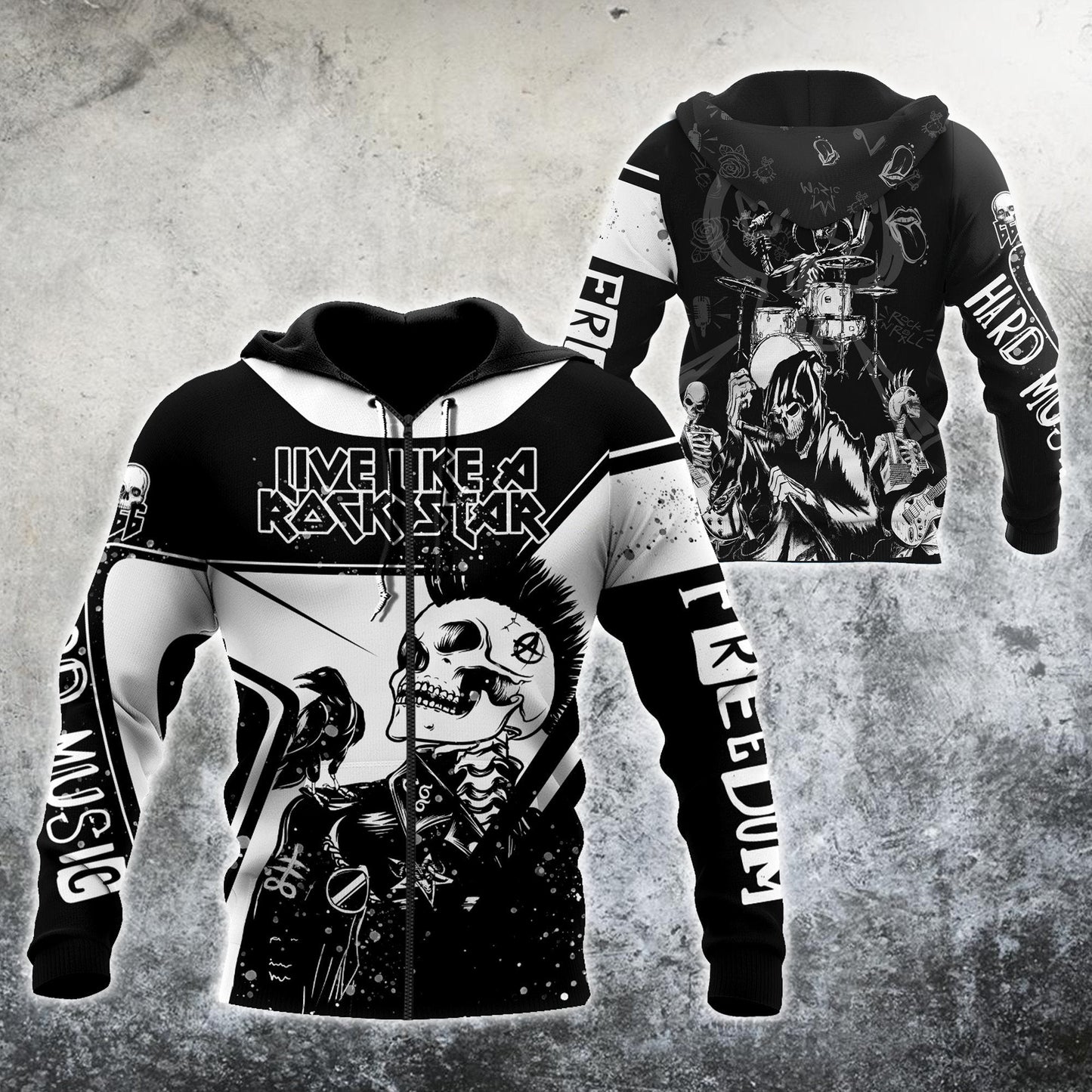 Skull Rock Hoodie For Men And Women