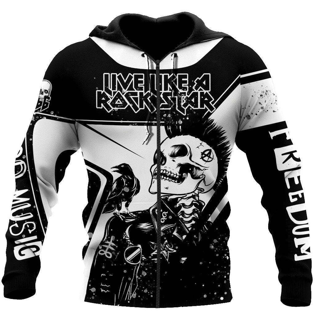 Skull Rock Hoodie For Men And Women