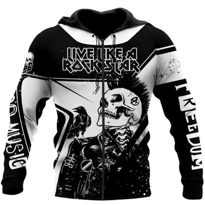 Skull Rock Hoodie For Men And Women