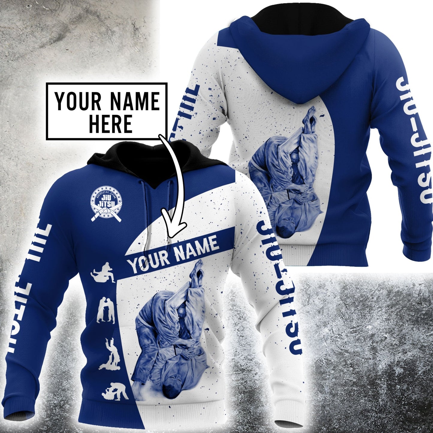 Customize Name Jiu Jitsu Hoodie For Men And Women