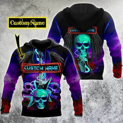 Customize Name Skull Hoodie For Men And Women VP28122001HHND