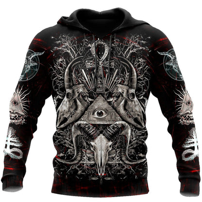Skull  Satanic Hoodie For Men And Women TNA12302002