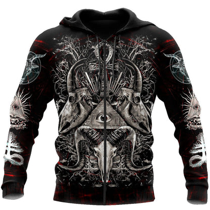 Skull  Satanic Hoodie For Men And Women TNA12302002