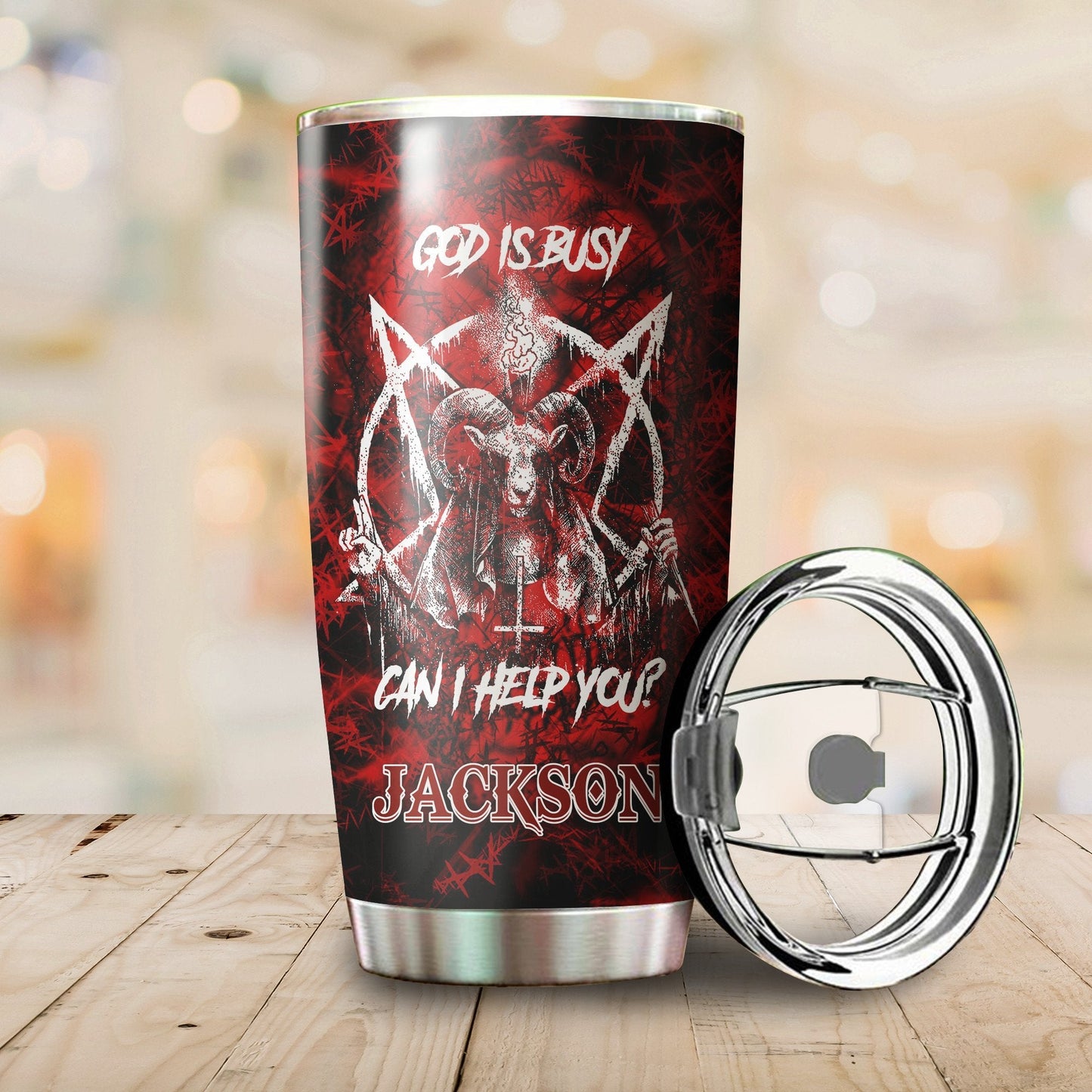 Customize Name Skull Satanic Steel Tumbler MH31122004