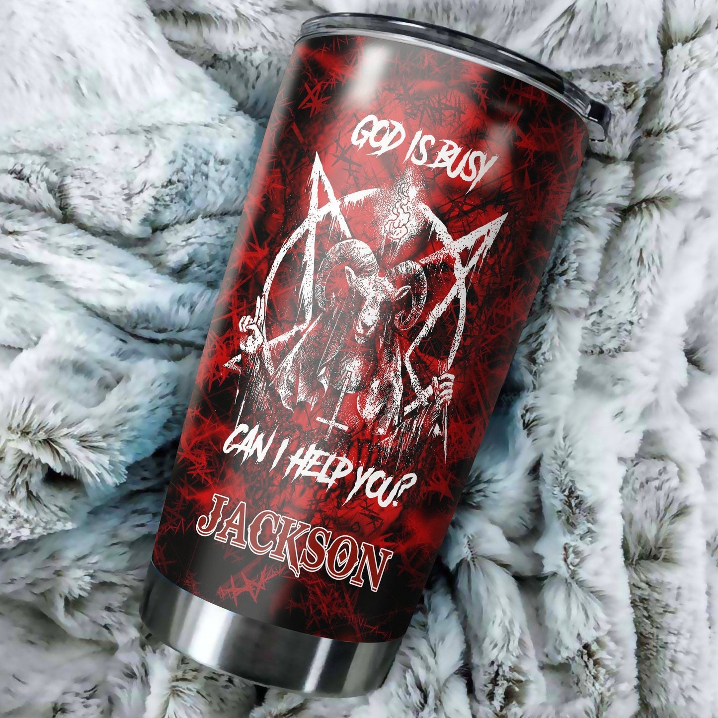 Customize Name Skull Satanic Steel Tumbler MH31122004