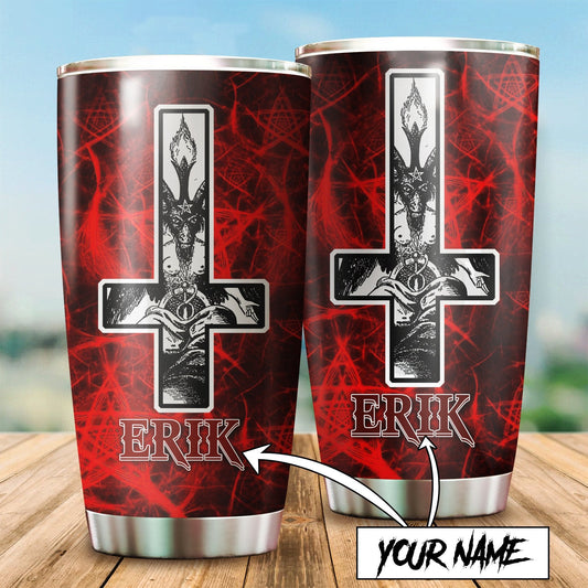 Customize Name Skull Satanic Steel Tumbler MH31122003