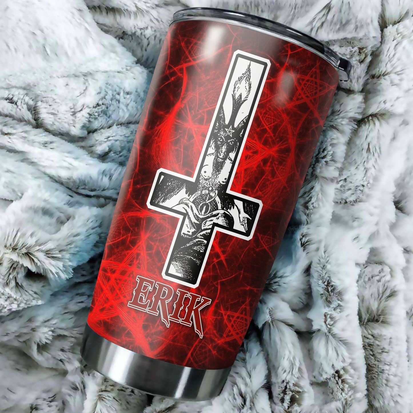 Customize Name Skull Satanic Steel Tumbler MH31122003