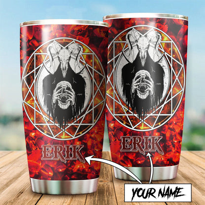 Customize Name Skull Satanic Steel Tumbler MH31122002