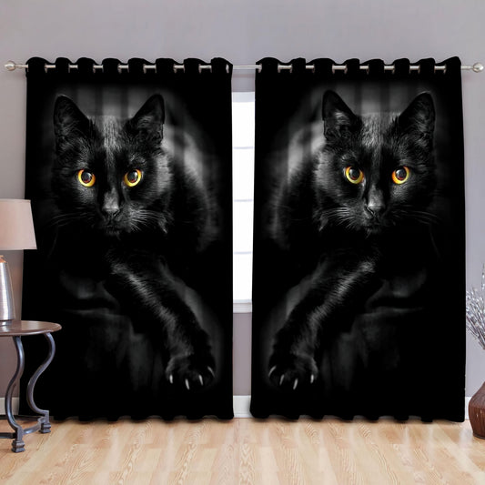 Black Cat Window Curtains MH05012003