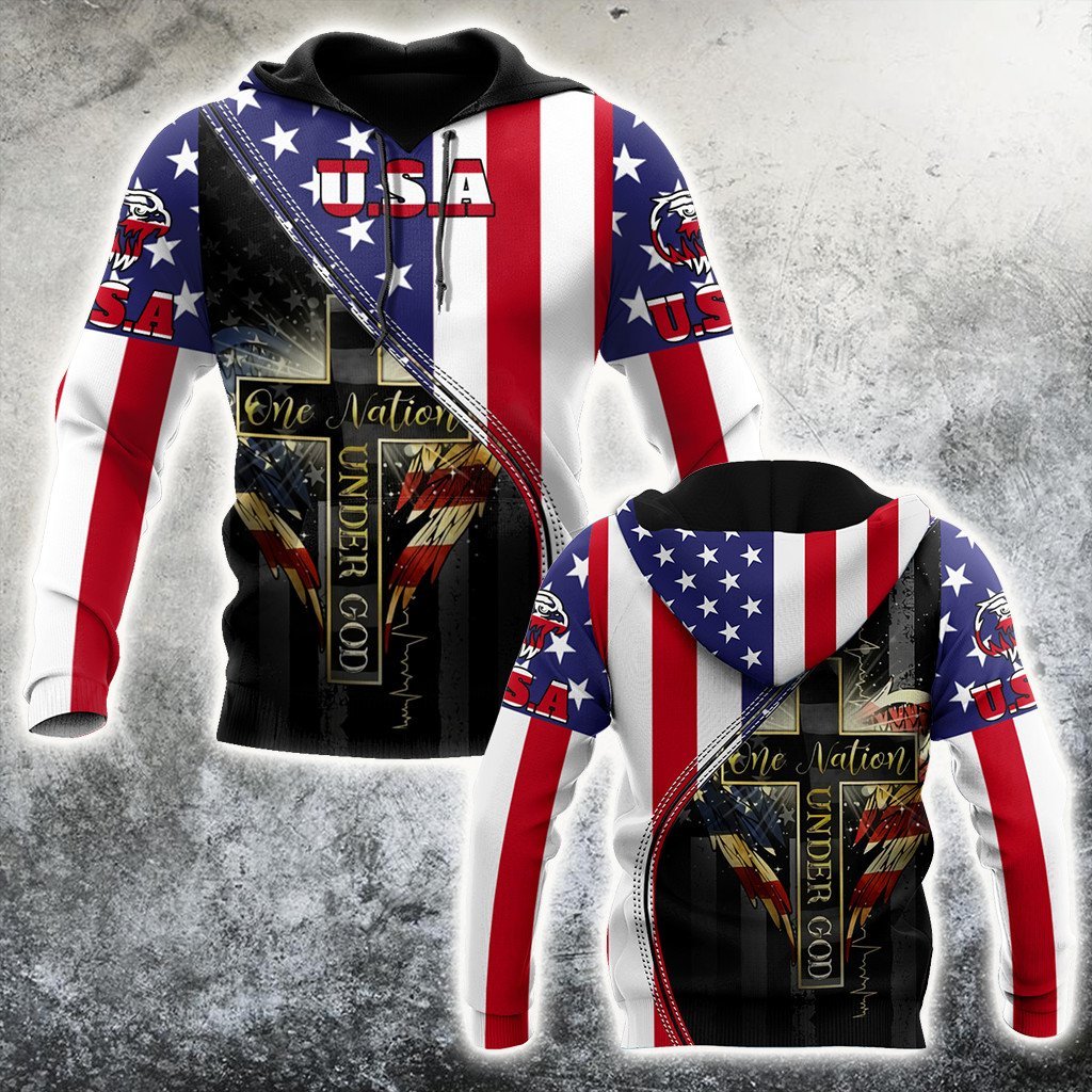 One Nation Under God 3D All Over Printed Shirts