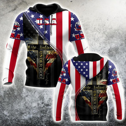One Nation Under God 3D All Over Printed Shirts