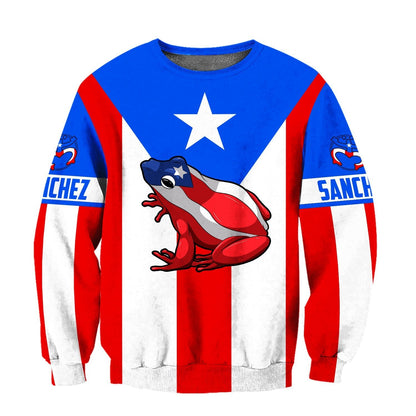 Customize Name Puerto Rico Coqui Hoodie For Men And Women