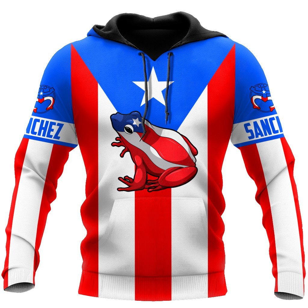 Customize Name Puerto Rico Coqui Hoodie For Men And Women