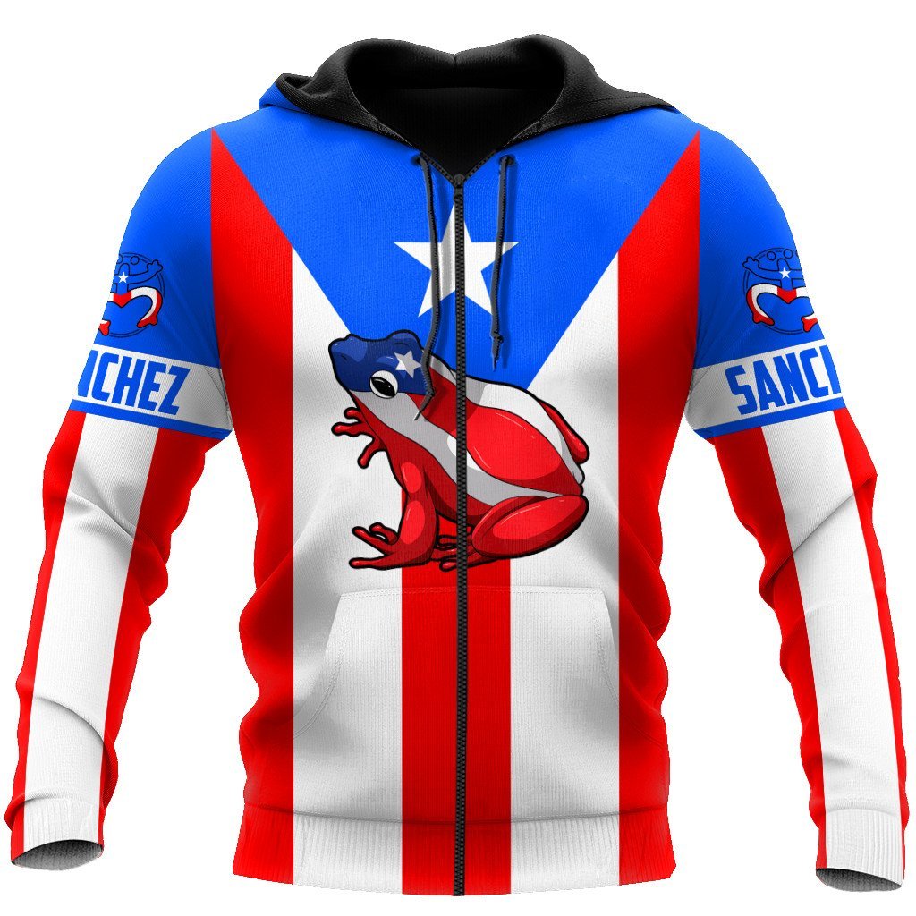 Customize Name Puerto Rico Coqui Hoodie For Men And Women