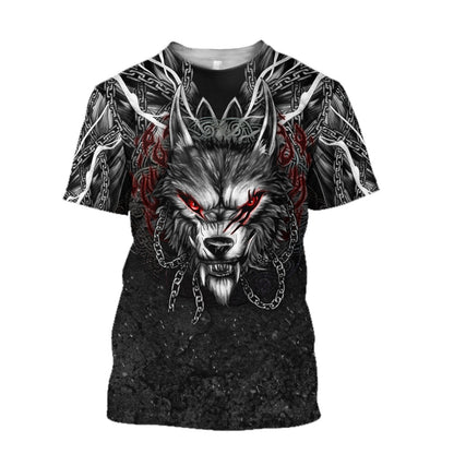 Wolf Tattoo 3D Over Printed Unisex Shirts