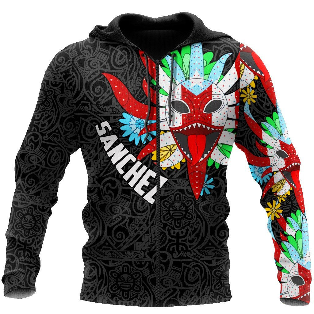 Customize Name Puerto Rico Mask Hoodie For Men And Women