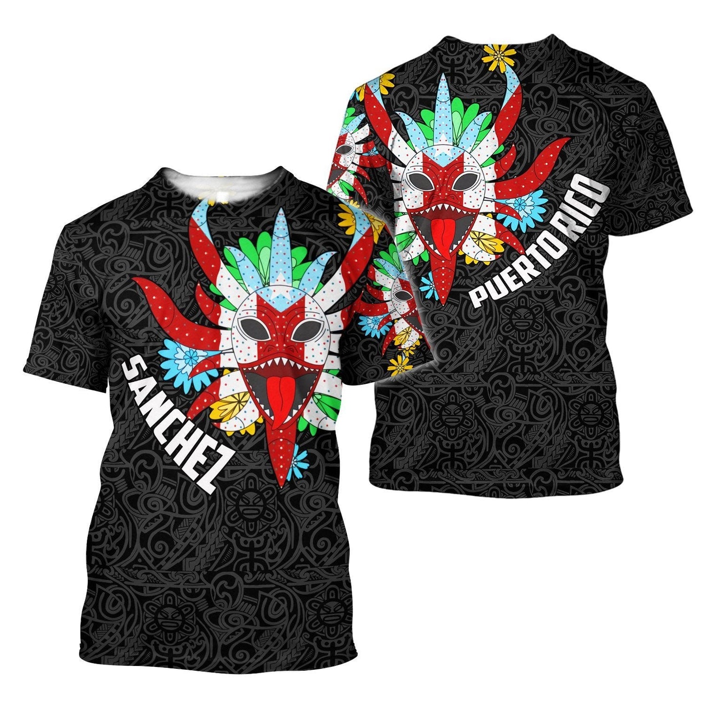 Customize Name Puerto Rico Mask Hoodie For Men And Women