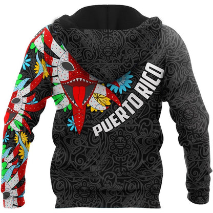 Customize Name Puerto Rico Mask Hoodie For Men And Women