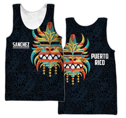 Customize Name Puerto Rico Mask Hoodie For Men And Women