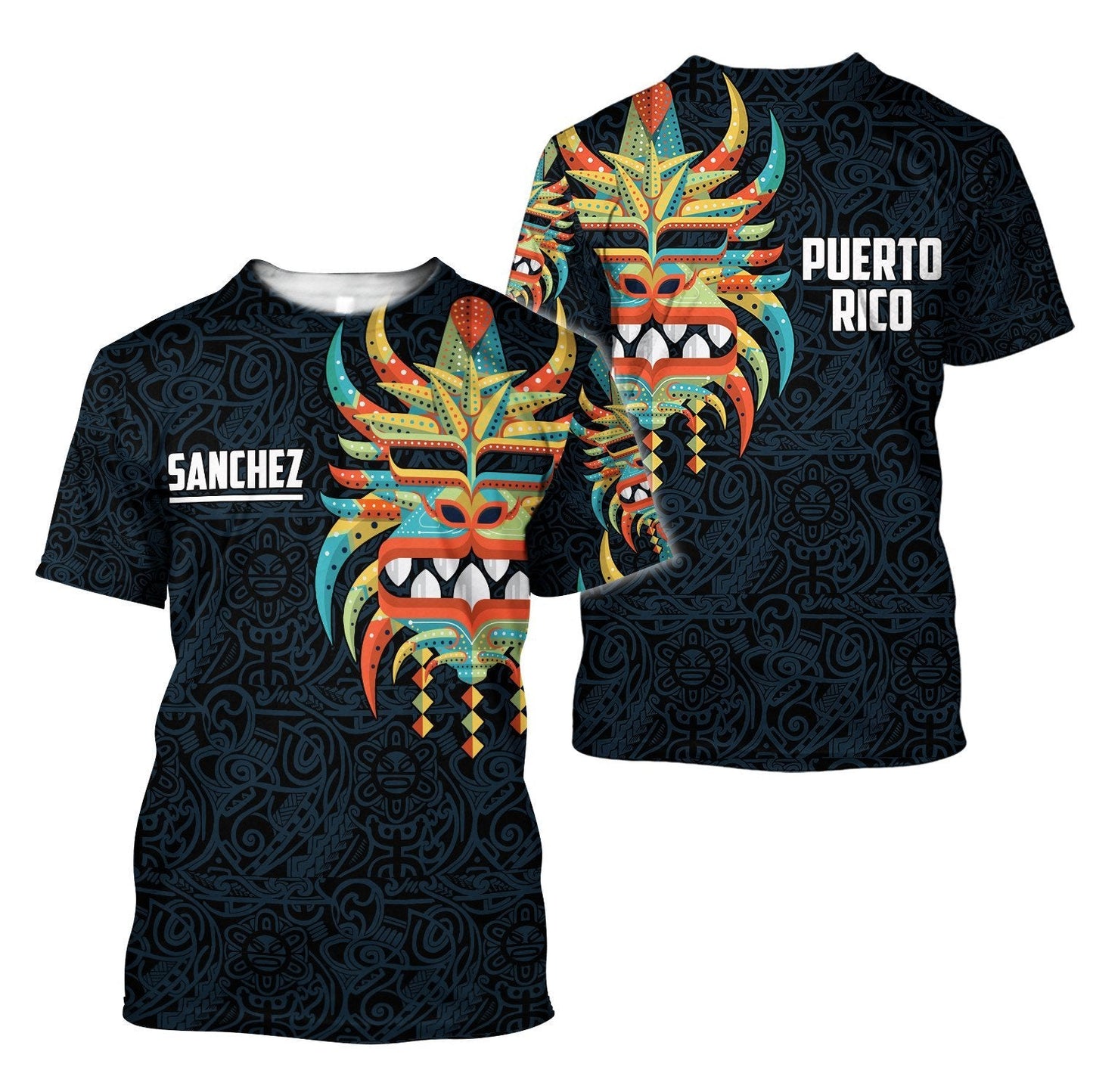 Customize Name Puerto Rico Mask Hoodie For Men And Women