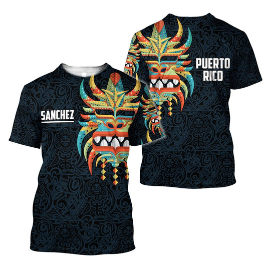 Customize Name Puerto Rico Mask Hoodie For Men And Women