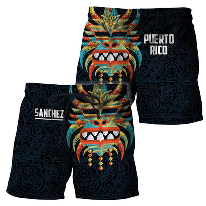 Customize Name Puerto Rico Mask Hoodie For Men And Women