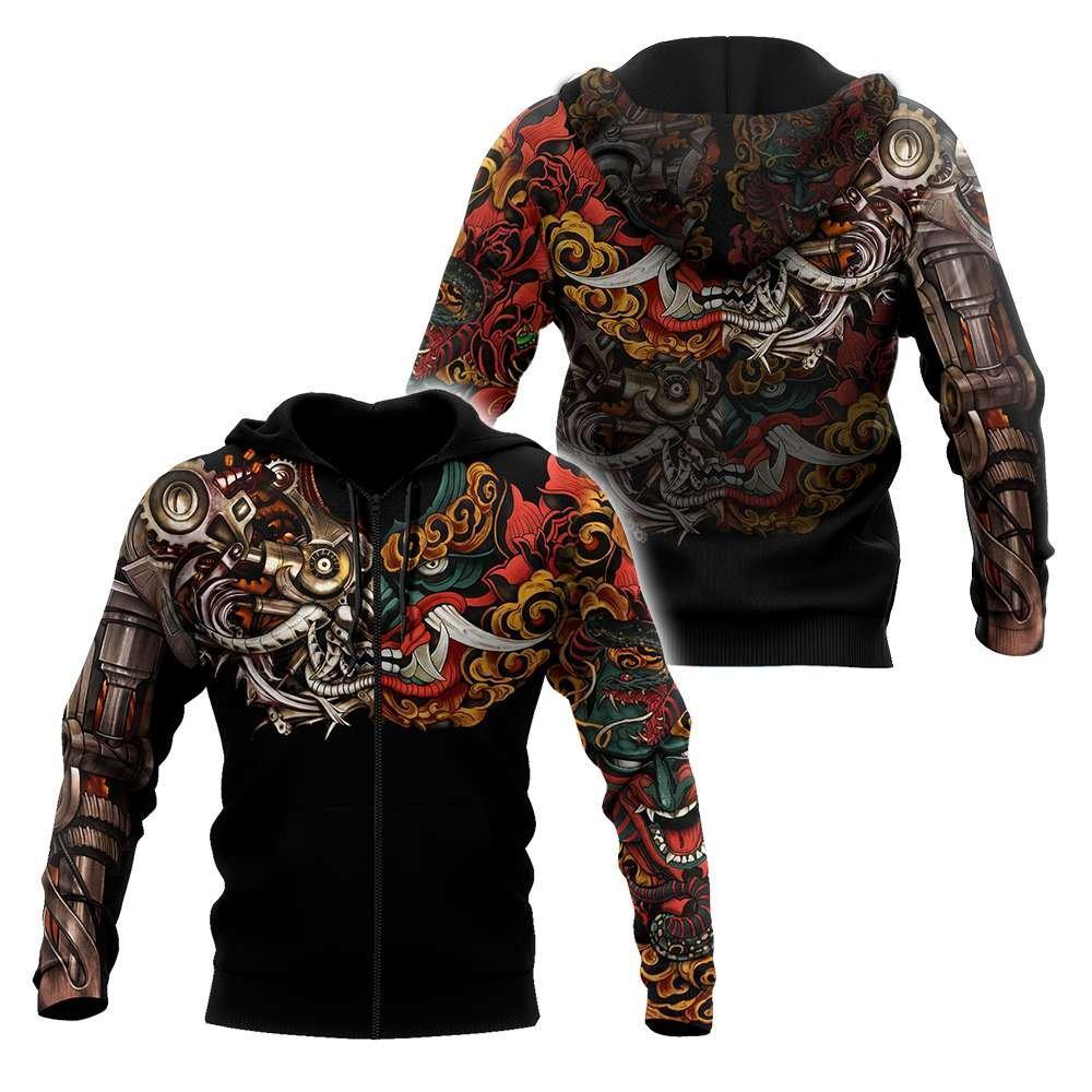 Japan Mask Tattoo 3D All Over Printed Unisex Shirt