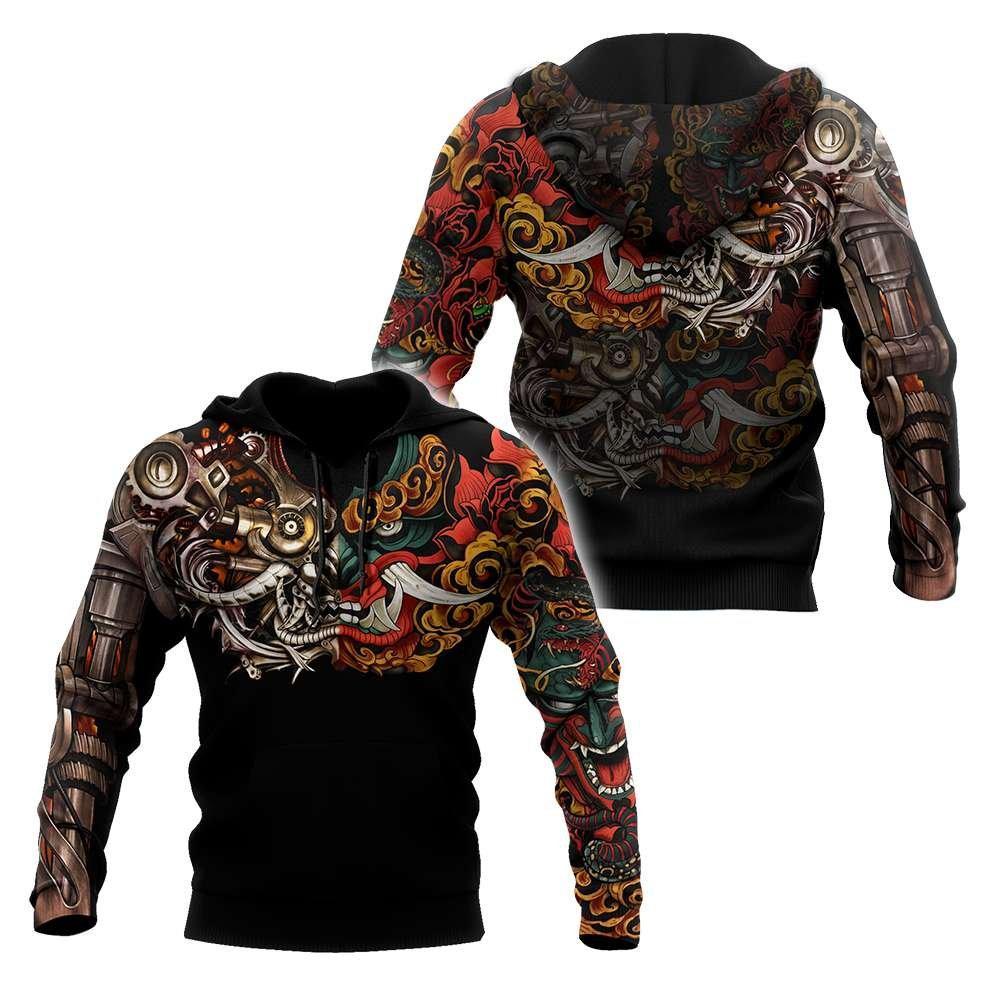Japan Mask Tattoo 3D All Over Printed Unisex Shirt