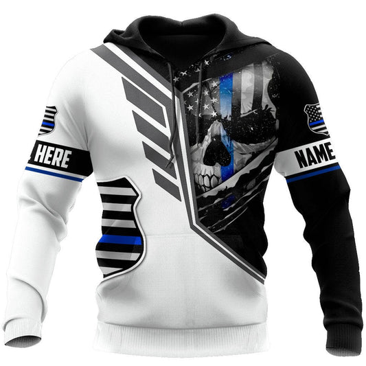Customize Name Police 3D All Over Printed Unisex Shirts Skull