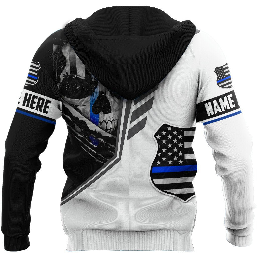 Customize Name Police 3D All Over Printed Unisex Shirts Skull
