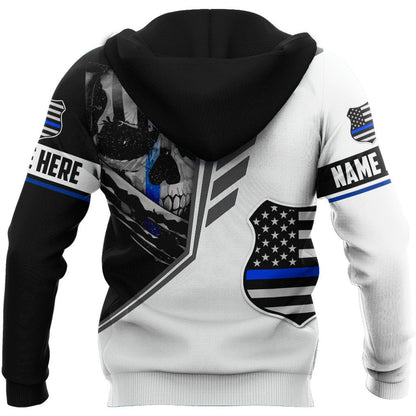 Customize Name Police 3D All Over Printed Unisex Shirts Skull