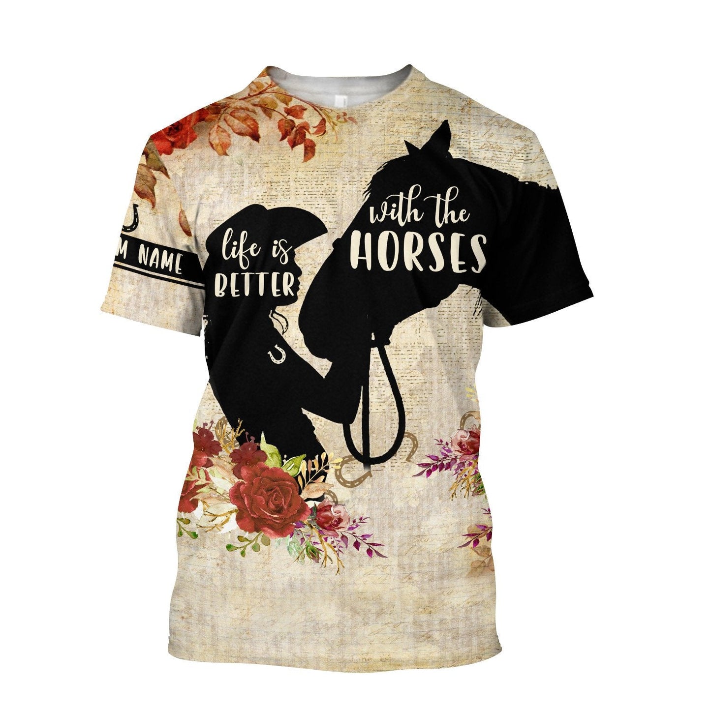 Personalized Name Horse 3D All Over Printed Unisex Shirts
