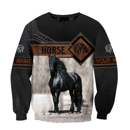Personalized Name Friesian Horse 3D All Over Printed Unisex Shirts