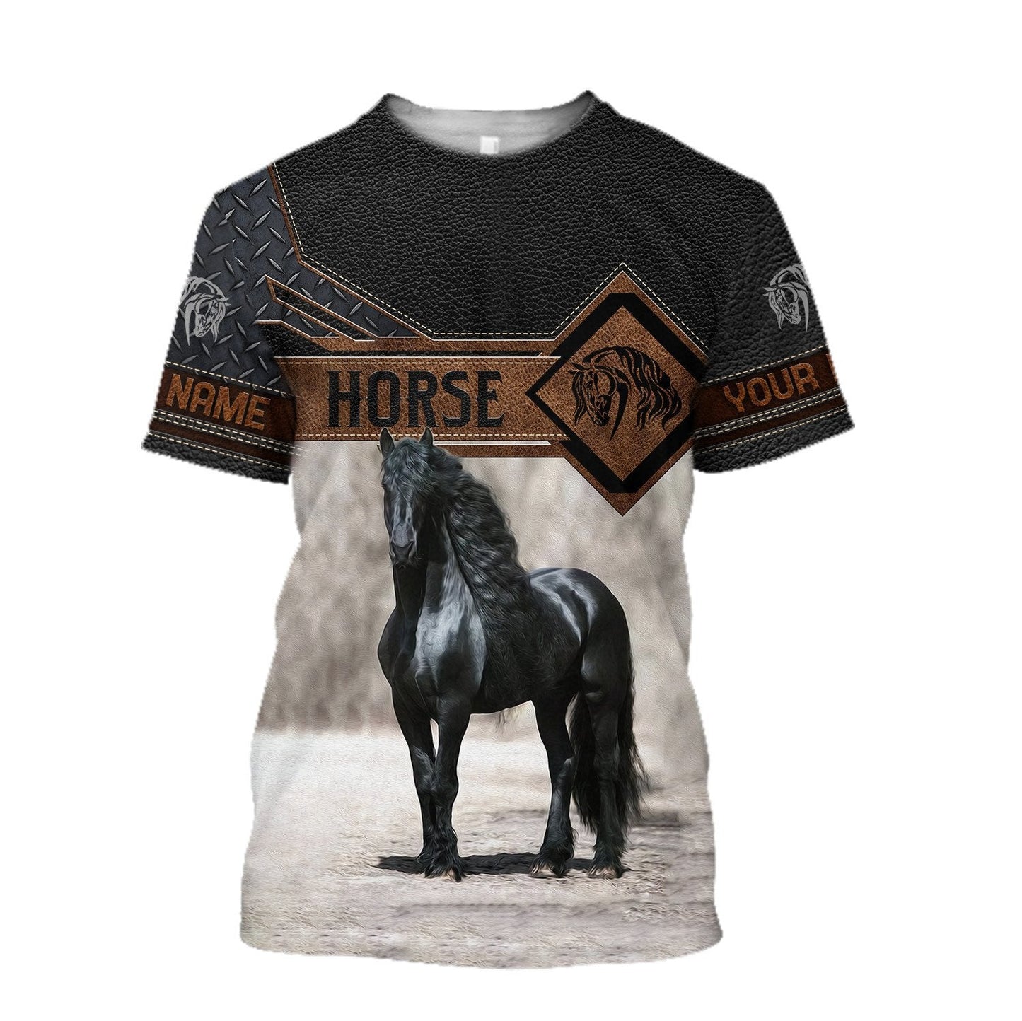 Personalized Name Friesian Horse 3D All Over Printed Unisex Shirts