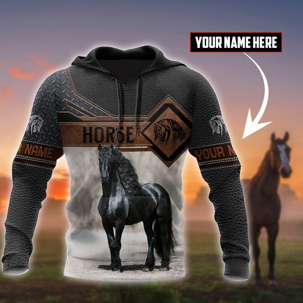 Personalized Name Friesian Horse 3D All Over Printed Unisex Shirts