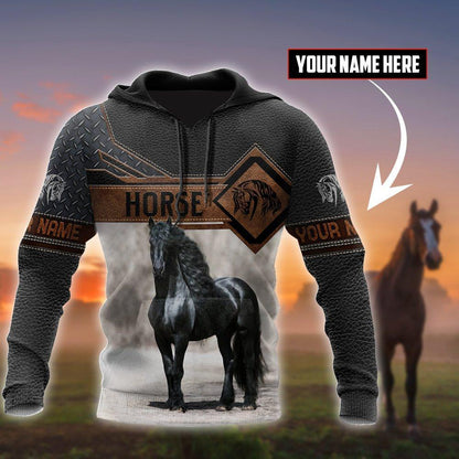 Personalized Name Friesian Horse 3D All Over Printed Unisex Shirts