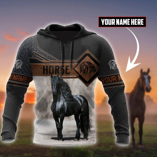 Personalized Name Friesian Horse 3D All Over Printed Unisex Shirts