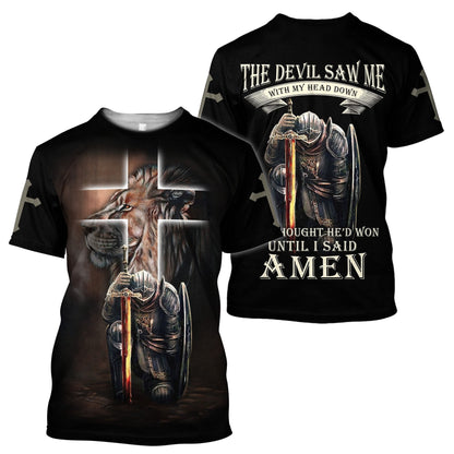 Lion Warrior Jesus 3D All Over Printed Unisex Shirts