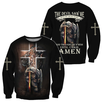 Lion Warrior Jesus 3D All Over Printed Unisex Shirts