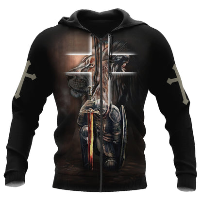Lion Warrior Jesus 3D All Over Printed Unisex Shirts