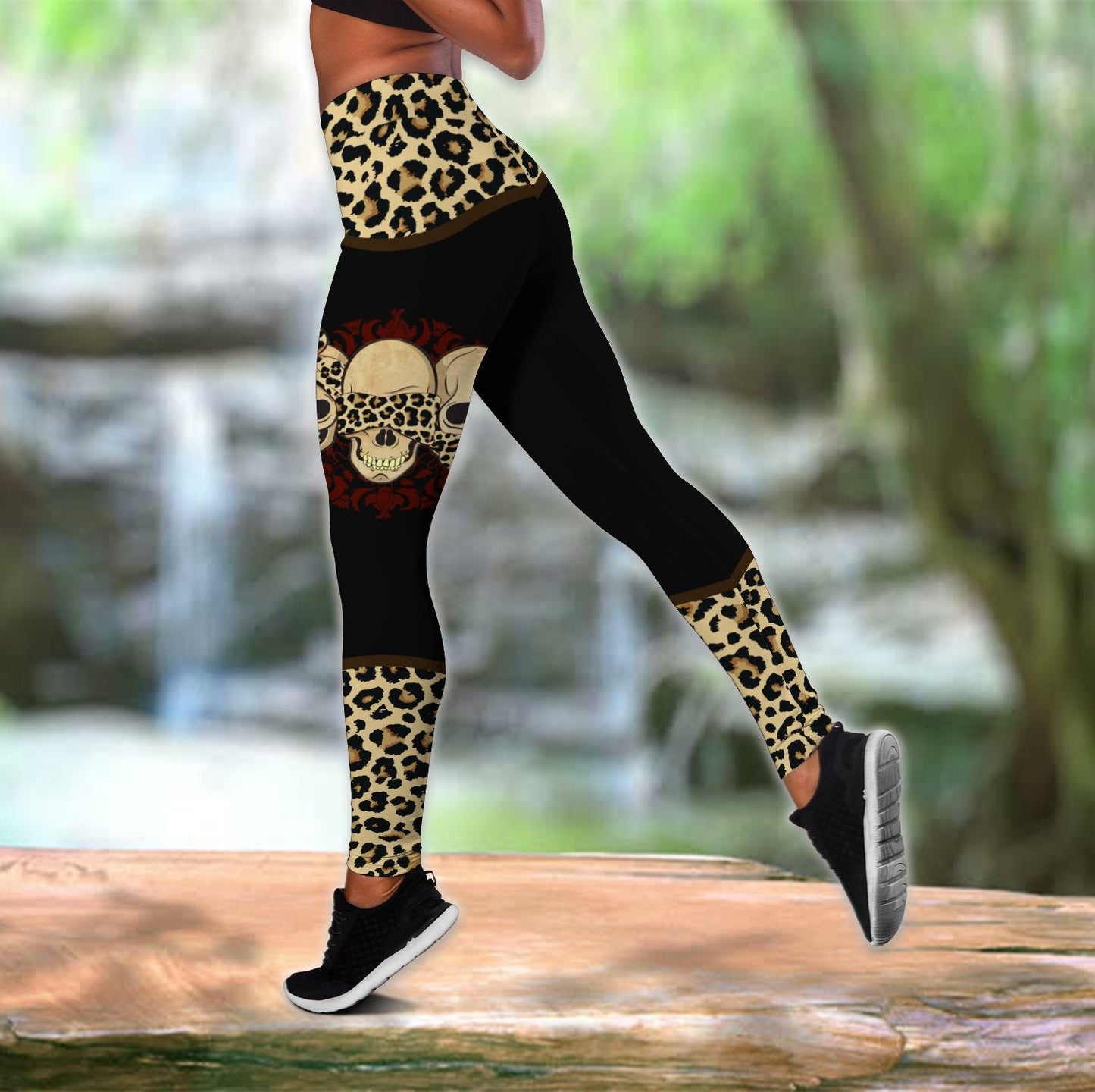 Skull Combo Hollow Tank Top And Legging Outfit TR04032101