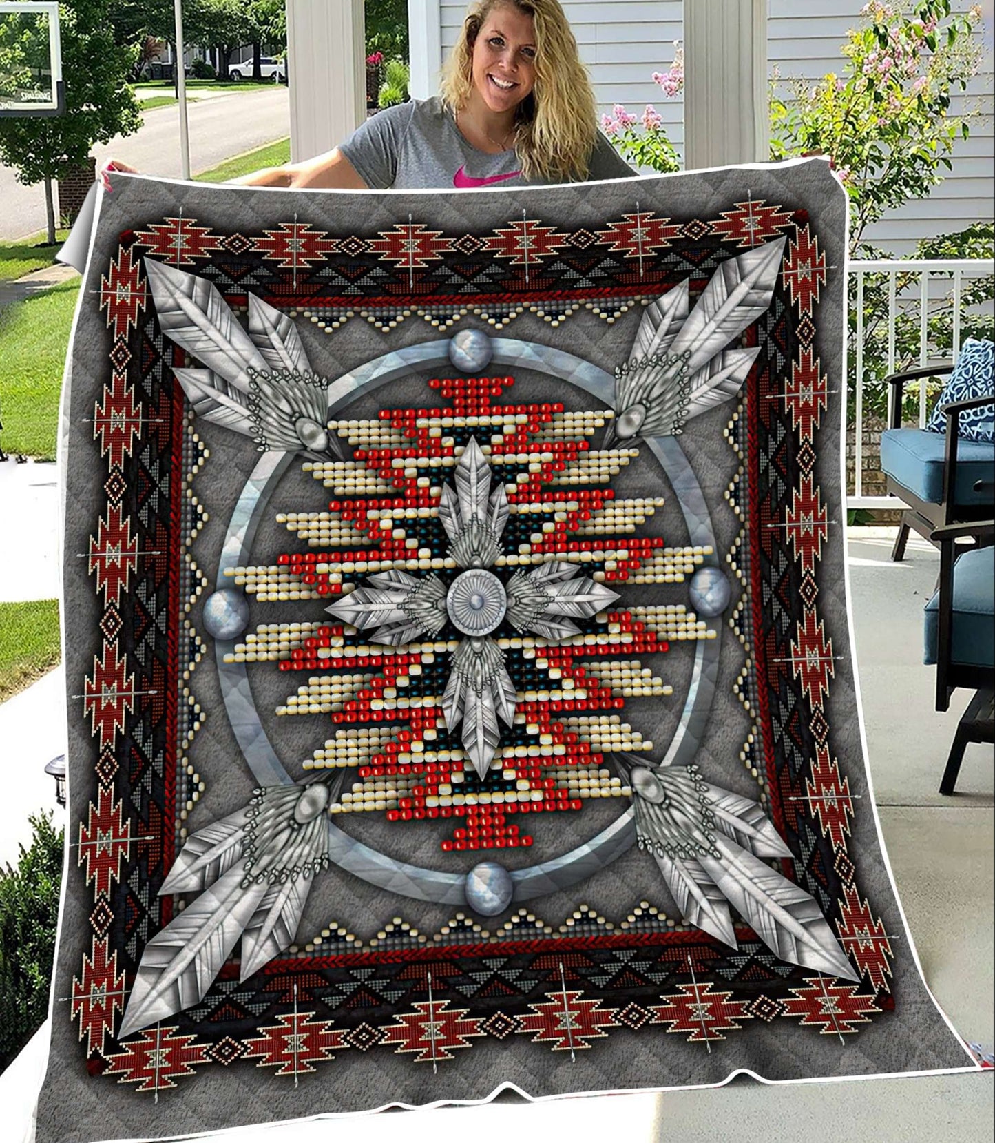 Native American 3D All Over Printed Quilt