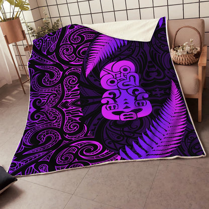 Aotearoa Manaia Silver Fern Purple 3D Printed Quilt