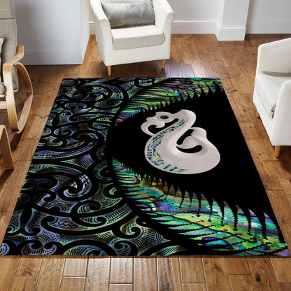 New Zealand Maori Manaia Paua Shell 3D Design Rug