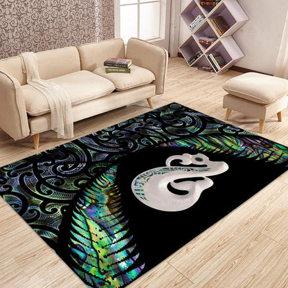 New Zealand Maori Manaia Paua Shell 3D Design Rug
