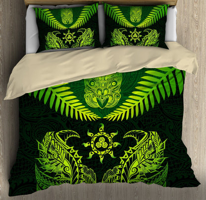 New Zealand Maori Manaia Silver Fern Bedding Set ML