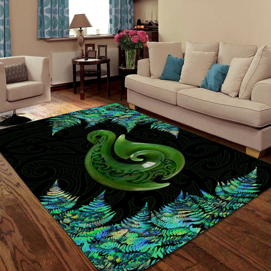 New Zealand Maori Manaia Paua Shell Rug ML