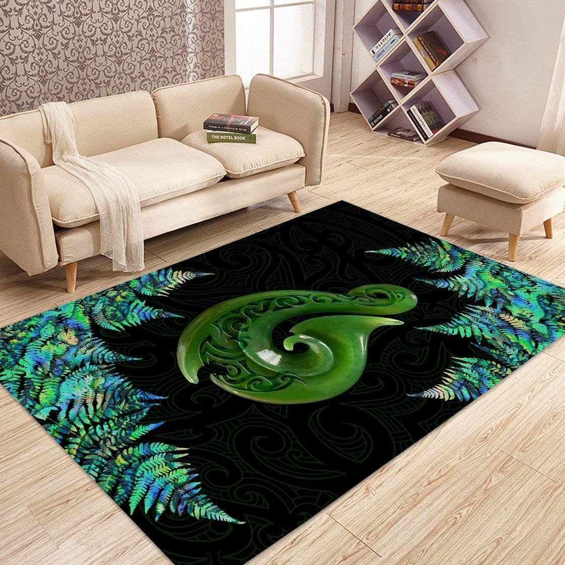 New Zealand Maori Manaia Paua Shell Rug ML