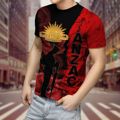 Premium Anzac Day New Zealand And Australia Culture Poppy 3D Printed Unisex Shirts TN